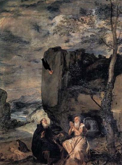 VELAZQUEZ, Diego Rodriguez de Silva y St Anthony Abbot and St Paul the Hermit china oil painting image
